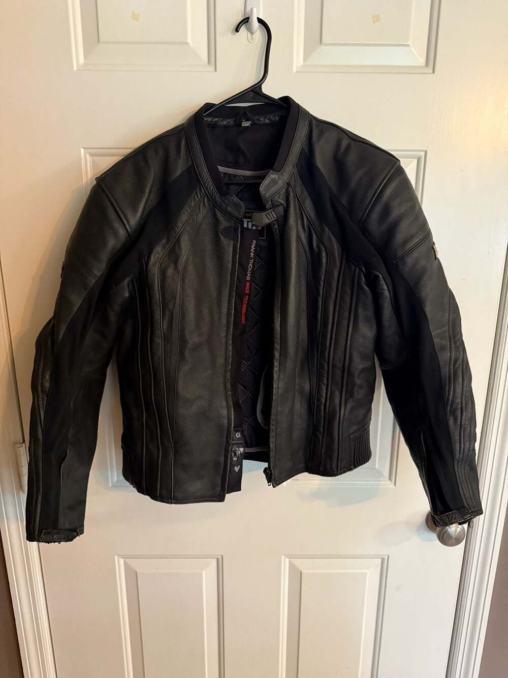 Frank Thomas XTII Leather Motorcycle Jacket UK 42 EUR 52 Black